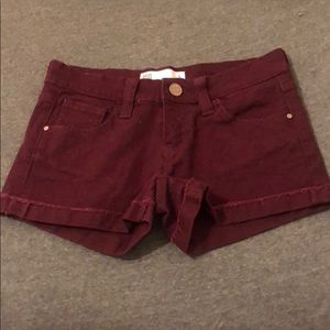 burgundy shorts